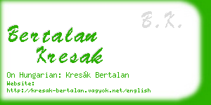 bertalan kresak business card